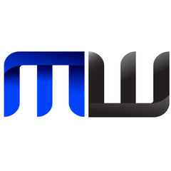 Modern Simple Initial Logo Vector Blue Grey mw