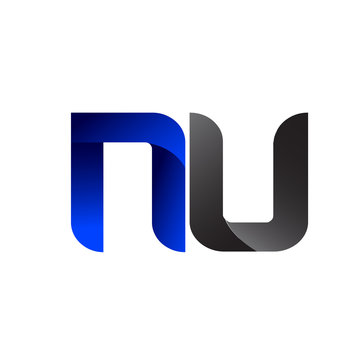 Modern Simple Initial Logo Vector Blue Grey  nu