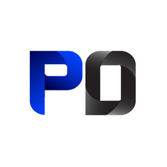 Modern Simple Initial Logo Vector Blue Grey pd