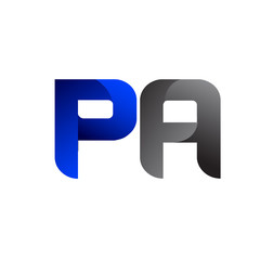 Modern Simple Initial Logo Vector Blue Grey pa