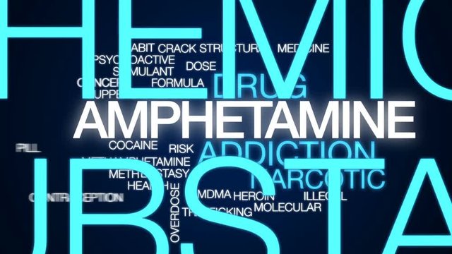 Amphetamine animated word cloud, text design animation.