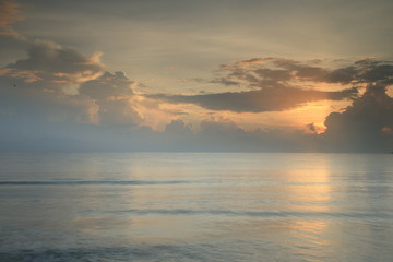  tropical beach and sea at sunset times
