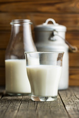 Healthy milk in glass.