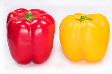  Fresh paprika (sweet peppers,Bell peppers)  red, yellow Peppers isolated