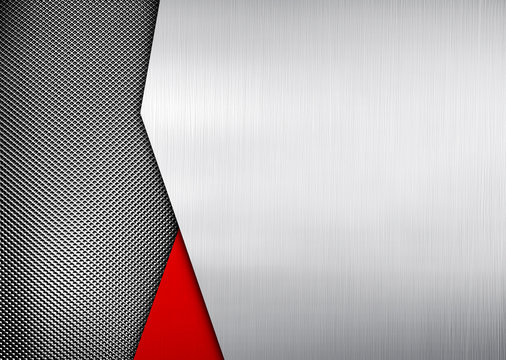 silver metal with mesh background