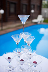 glasses are on each other