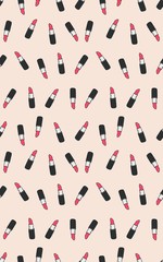 lipstick seamles vector pattern
