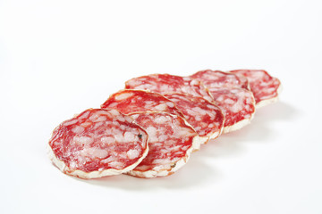 Sliced French dry sausage