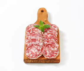 Sliced French dry sausage