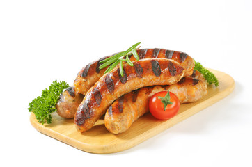Grilled German sausages