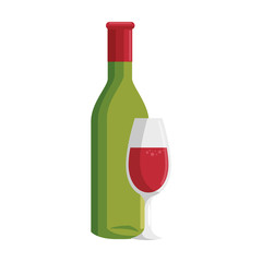 wine cup bottle icon vector illustration graphic design