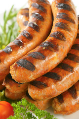 Grilled German sausages