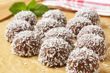 Chocolate coconut snowball cookies