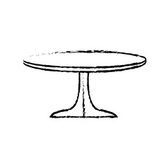 round table wooden brown furniture icon vector illustration