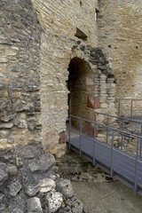 Fototapeta premium Ingelheim, GERMANY - June 17th, 2017: Ruin of pfalz castle of Karl dem Grossen, Charles the Great, Charlemagne, Rhineland-Palatinate, Germany.