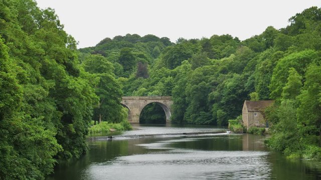 Durham view of the river wear, English countryside 
