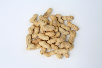peanut in the shell isolated on white background.