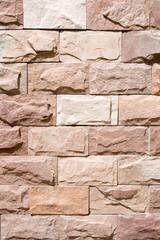 New red stone wall closeup