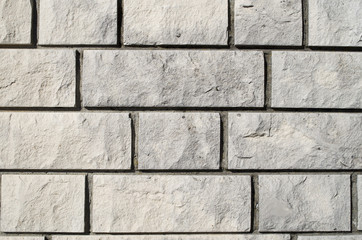 New white stone wall closeup