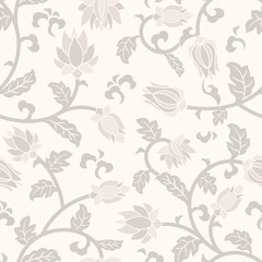 Fototapeta na wymiar Seamless pattern with beautiful ornament. Vector pattern with floral ornament