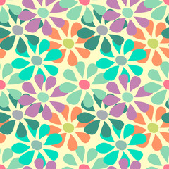 Obraz premium Tender flowers on a light background seamless pattern