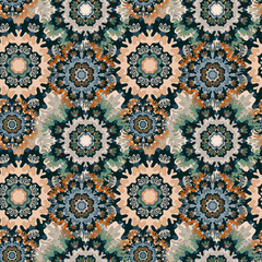 Colored mandala seamless pattern