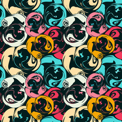 Graffiti abstract seamless pattern grunge effect vector illustration