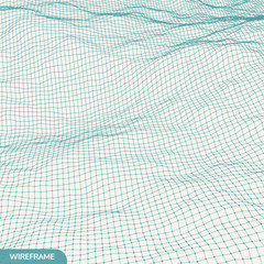 Lattice Structure. Science or Technology Background. Graphic Design. 3D Grid Surface. Abstract  Vector Illustration.