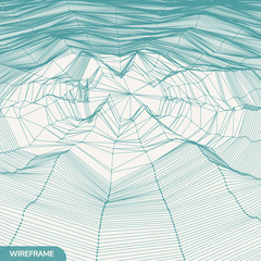 Network Background. Connection Structure. Wireframe Polygonal Vector Illustration. 3D Technology Style. Cobweb Or Spider Web.
