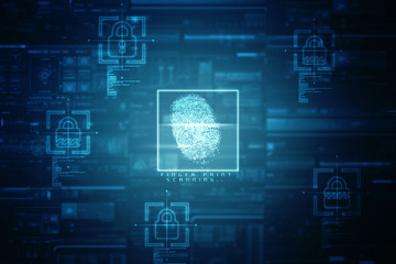 Fingerprint Scanning Technology Concept 2d Illustration