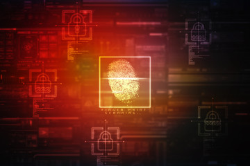 Fingerprint Scanning Technology Concept 2d Illustration