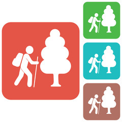 Hiking icon illustration