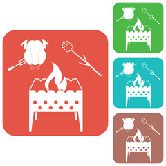 Brazier, zephyr and chicken icon