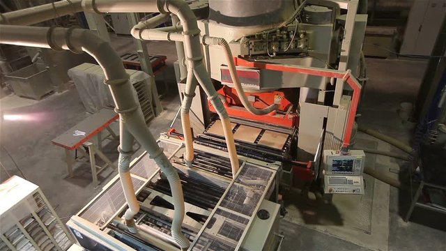 Ceramic tile plant, blanking and piercing of ceramic tiles, , production of ceramic tiles