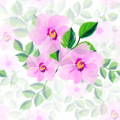 бесшовный декоративный узор розовые цветы 