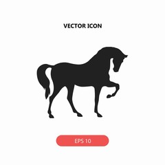 horse standing on three paws vector icon