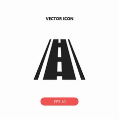 road with broken line vector icon