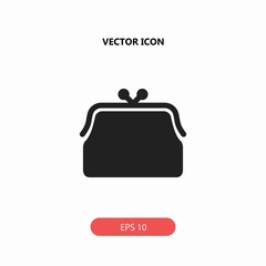 feminine fashion handbag for money vector icon
