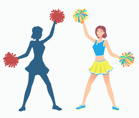 Dancing girl silhouette.