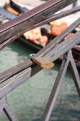 bridge with lock in Venice