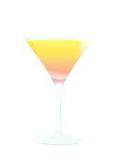 Filled cocktail glass vector illustration