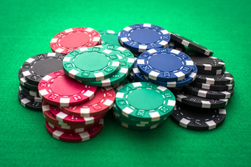 Casino chip and card