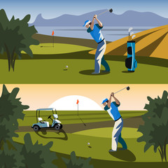 The golfer will hit the ball towards the hole.