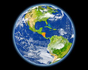Nicaragua in red from space