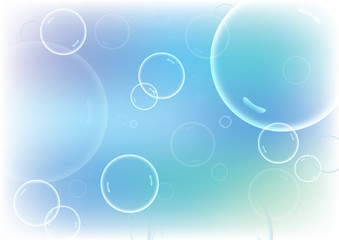 Blue and white bubbles vector background