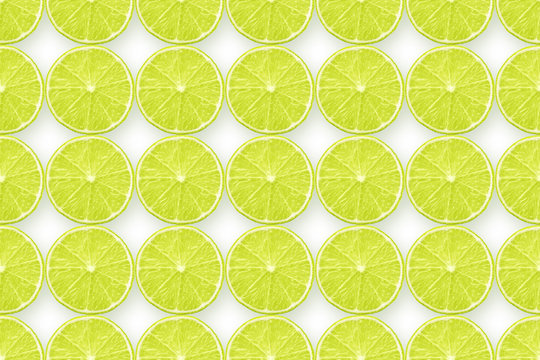 lime slices pattern on white