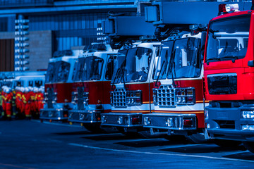 detail shot of parked fire truck,China.
