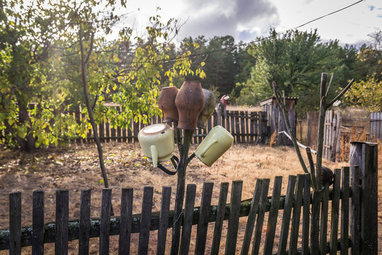 Farm in Kupovate settlement of so called Samosely - residents of Chernobyl Exclusion Zone, Ukraine