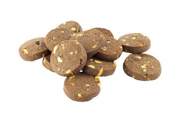 Chocolate chips cookies isolated on white background