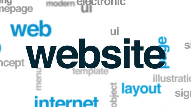 Website animated word cloud, text design animation.